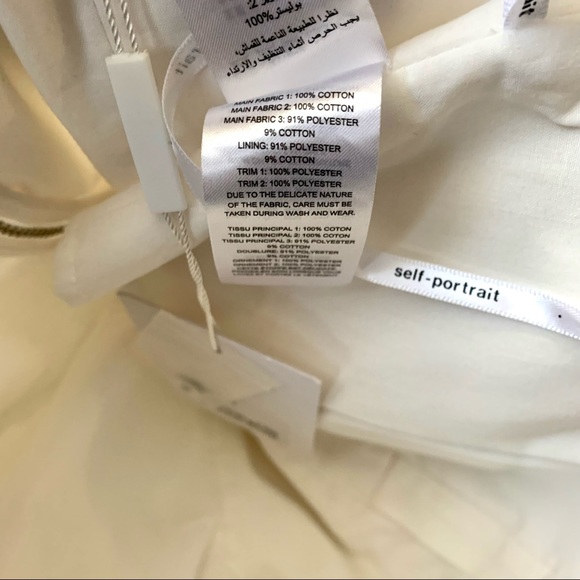 NWT Self portrait off shoulder eyelet asymmetrical top sz 8 - Picture 11 of 13